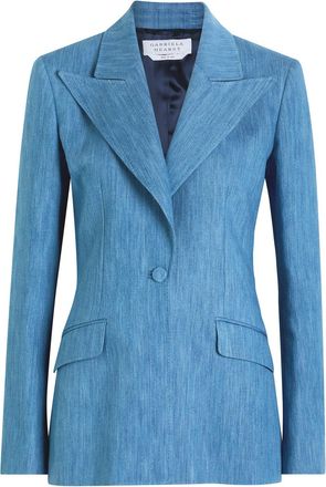 Gabriela Hearst Leiva Cotton-blend Designer Blue Blazer UK6/XS - 38 (UK6 / XS)