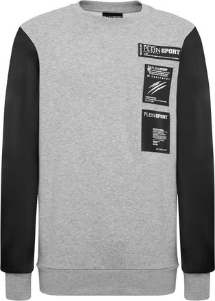 Plein Sport logo-appliqué sweatshirt - men - Polyester/Cotton - XXXL - Grey