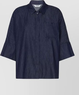 Max Mara denim 3/4-sleeve shirt