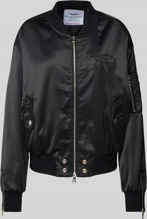 Original Bombers Bomberjacke mit Label-Stitching in Black, Größe M