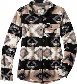 Legendary Whitetails Womens Trail Guide Fleece Button Down Shirt, Ivory Ridge, S