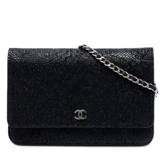 Chanel Pre-owned Vintage Kant-Overlay Geitenleer Crossbody Tas - Dames - Pre-owned - Zwart - Maat: ONE Size Leer