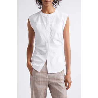 Veronica Beard Harini Sleeveless Button-Up Top in White at Nordstrom, Size 10