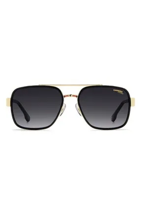 Carrera 1092/S 58mm Gradient Rectangular Sunglasses in Black/dark Grey Sf at Nordstrom