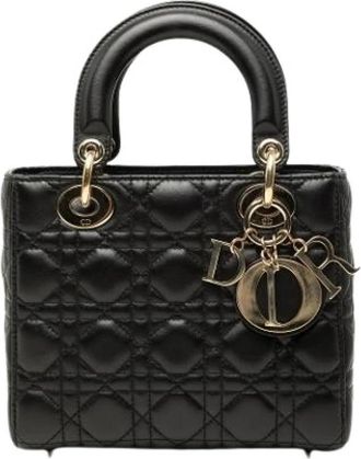 Dior Pre-owned Lady Dior - Dames - Vintage Handtas - Zwart - ONE Size - Leer - Vintage