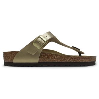 Birkenstock Gizeh BS Birko-Flor Unisex Toe Post Sandals - Gold - Size:UK 4.5