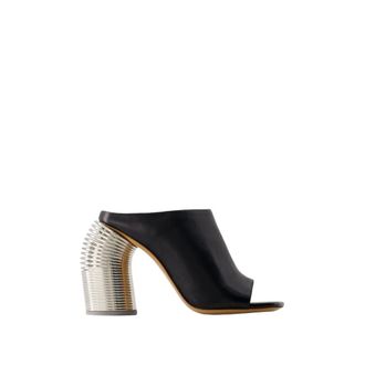 Off-white Schoenen, Dames, Zwart, 41 EU, Leer, Silver Spring Muiltjes - Leer - Zwart | Zilver