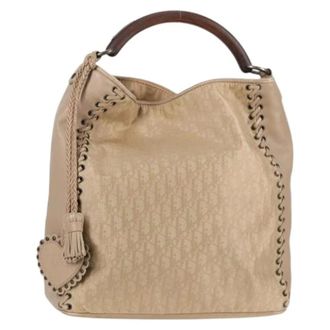 Dior Pre-owned Handbags, female, Beige, Size: ONE SIZE Pre-owned Trotter Canvas Hand Bag