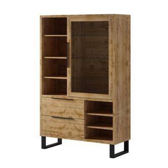 Petits Meubles Vajillero 1 puerta y 2 cajones estratificado marr&oacute;n metal