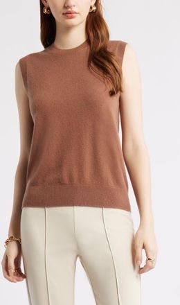 Nordstrom Sleeveless Cashmere Sweater in Brown Clove at Nordstrom, Size Xx-Large