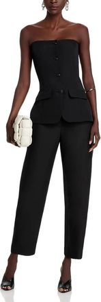 Steve Madden Junia Dress Pants Womens Black Wide Leg Zip Fly Cropped PALL379