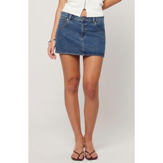 Abrand 99 Bella Denim Skirt in Mid Blue at Nordstrom, Size 27