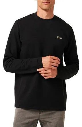 Travis Mathew Man About Town Long Sleeve Logo Embroidered T-Shirt in Black at Nordstrom Rack, Size Xxx-Large