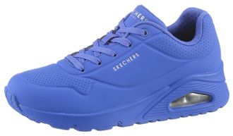 Skechers Sneaker SKECHERS Street Uno - Stand on Air, Damen, Gr. 35, blau (royalblau), Lederimitat, Schuhe Sneaker, Freizeitschuh, Halbschuh, Schn&uuml;rschuh mit Me