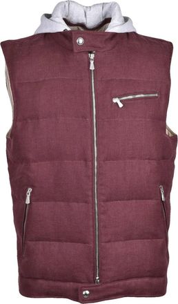 Eleventy Quilted Cotton-Blend Vest with Removable Hood and Textured Finish