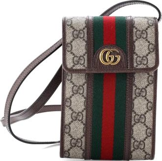 Gucci Ophidia Vertical Flap GG Coated Canvas Mini crossbody bag - Bruin