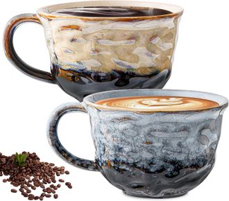 OEM Koffiekopjes - Porselein - 260 Ml - Met Oor - Para Espresso Cappuccino Y T&eacute; - Set De 2 Unidades