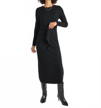 Splendid London Rib Knit Sweater Dress In Black