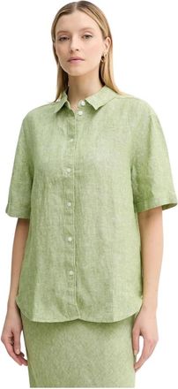 Sams&oslash;e & Sams&oslash;e Salarikar Shirt - Dames - Blouses & Shirts - Groen - Maat: XS Linnen
