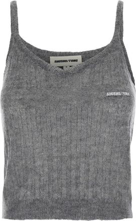Shushu/Tong Rib Sweater Camisole - Dames - Tops zonder mouwen - Grijs - 2XS - Wol - Tops