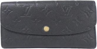Louis Vuitton Black Leather Long Wallet (Bi-Fold) (Pre-Owned)