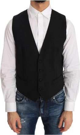 Dolce & Gabbana Suit Vests - Heren - Gillet - Zwart - M - Wol - Kostuums