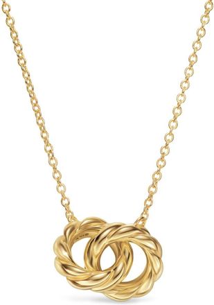 David Yurman 18kt yellow gold Sculpted Cable necklace (2mm) - women - Diamond - One Size