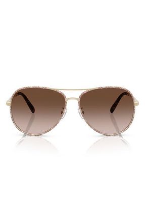 Tory Burch 58mm Pilot Sunglasses in Brown Gradient at Nordstrom