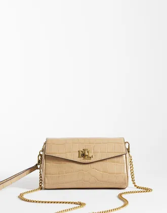 Ralph Lauren Borsa color cuoio con fibbia dorata-Marrone