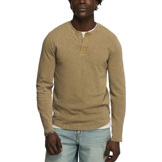 Lucky Brand Weekend Long Sleeve Slubbed Henley in Timber Wolf at Nordstrom, Size Xx-Large