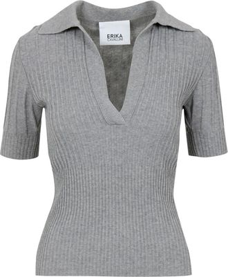 Erika Cavallini Semi Couture Semi-Couture T-shirt - Dames - Polos - Grijs - M - Katoen - Tops
