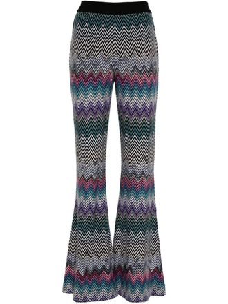 Missoni zigzag woven wool flared trousers - Pink
