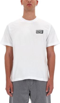 Versace Jeans Couture White Logo Crew Neck T-Shirt