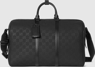 Gucci Edge Large Duffle Bag, Black, Rubber