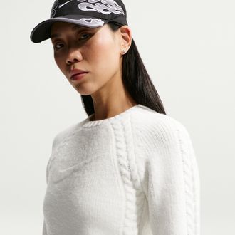 Nike Womens Nike Sportswear Chill Knit Slim Long-Sleeve Sweater Top in White | IF0246-133