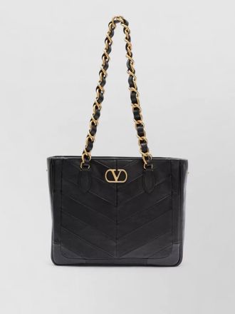 Valentino Garavani tote bag chain strap chevron pattern handles