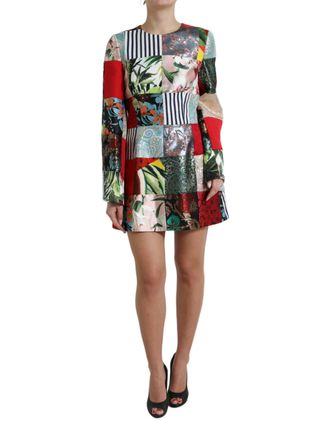 Dolce & Gabbana Patchwork Mini Jurk Multicolor Stijl