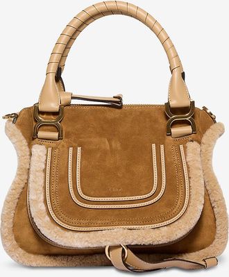 Chloé Handtasche aus Wollpelz mit Steppnähten Marcie