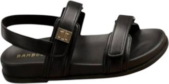 Bambooa Womens Double Strapped Sandal In Black