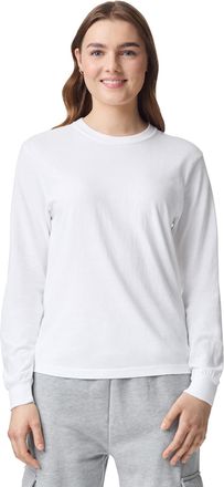Comfort Colors Unisexs Adult Long Sleeve Tee T-Shirt, White, Large