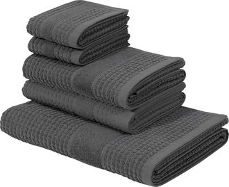 Kangaroos Handtuch Set »Summer, Duschtuch, Handtuch, Gästeücher« Set Frottier einfarbiges Handtuch-Set aus 100% Baumwolle, Hoch-Tief-Effekt