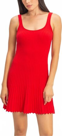 HYFVE Pleated Knit Tank Mini Dress In Red