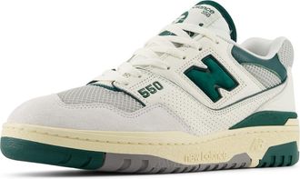 New Balance Mens 550 Sneakers, White/Green, 10