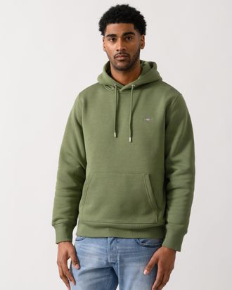GANT Mens Regular Fit Hoodie in Khaki Cotton - Size X-Large