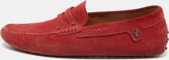 Tod's Tods By Ferrari Red Suede Penny Loafers