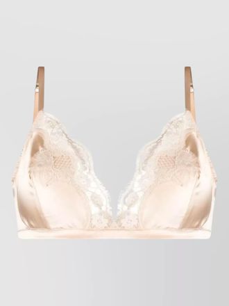 Dolce & Gabbana soft cup satin bra sheer lace straps