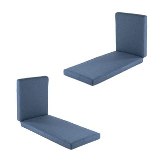 ED&Egrave;N JARD&Iacute; Pack de 2 cojines para tumbona olefin azul 190x60x10 cm