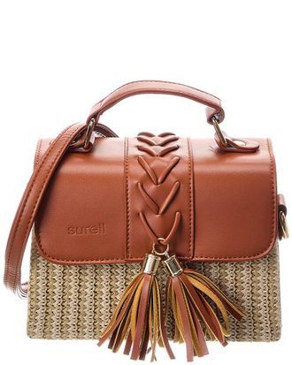 Surell Accessories Straw Crossbody