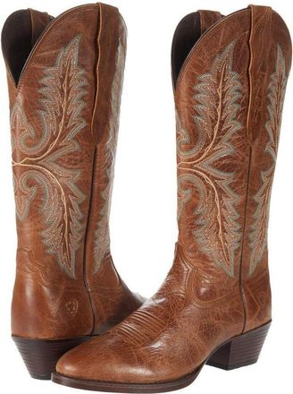 Ariat Ariat Heritage 10034154 Womens Dark Tan Elastic Calf Western Boots GBNC1104