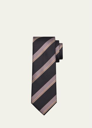 Brioni Mens Stripe Jacquard Silk Tie